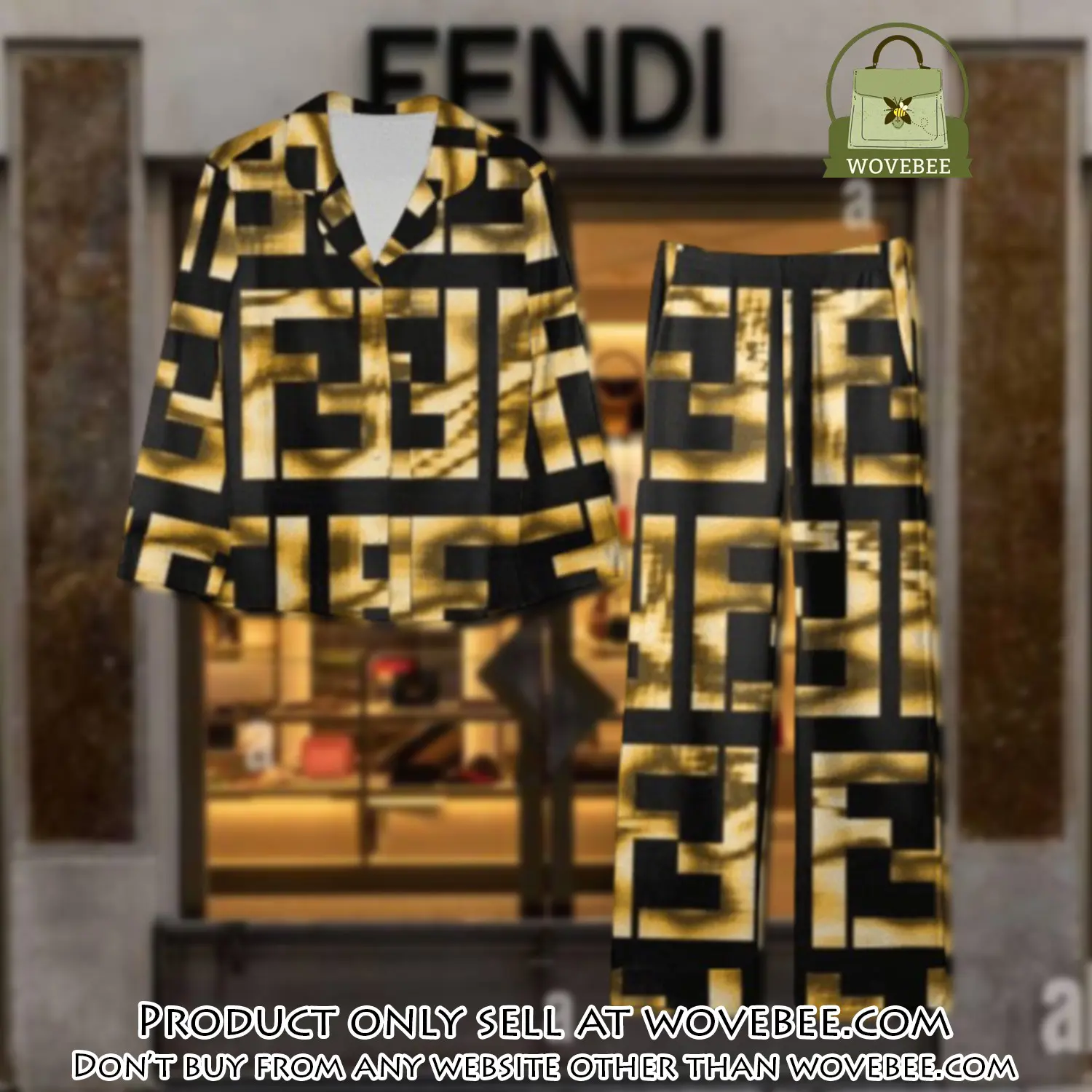 Trending luxury fendi satin pajama set pjs1048 wvb1405648